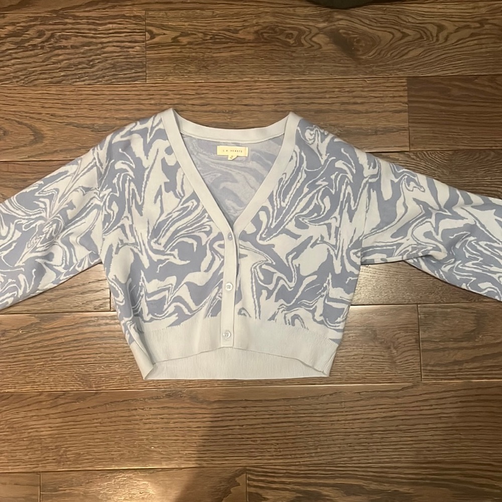 Pacsun cardigan. Blue swirly design. Small women’s